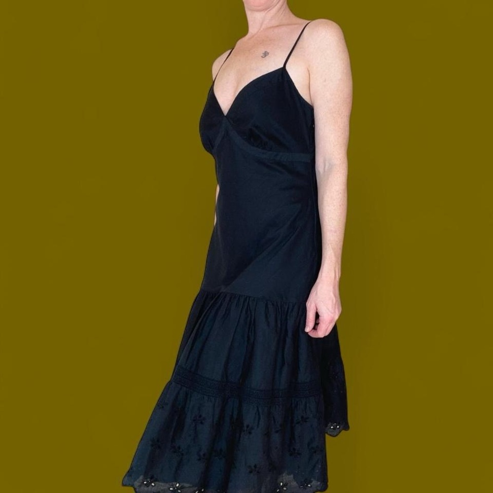 Gap Basic Black Cotton Eyelet Prairie Cottage Sle… - image 7